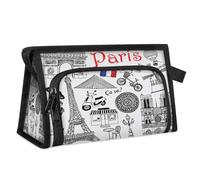 France Paris Theme Travel Makeup Bag for Women Men Kids Girls Boys Paris Multipurpose Wash Pouch Bag Toiletry Cosmetic Toiletries Shower Bag Organizer