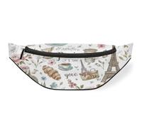 France Paris Theme Waist Bag Pack for Women Men Kids Girls Boys Fanny Pack Bumbags Pouch Purses Belt Bag for Travel Sport Running