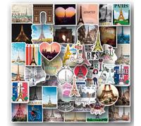 France Paris Travel Stickers 50Pcs Eiffel Tower Waterproof Vinyl for Scrapbook Stationery Water Bottles Laptop Luggage Mobile Phone Skateboard Dcor