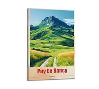 France Puy De Sancy Vintage Travel Souvenir Poster Wall Art Painting Canvas Living Room Prints Bedroom Decor Artworks 16x24inch(40x60cm)