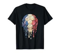 France Soccer Ball Melted Ice Drip Art Funny French Football T-Shirt
