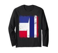 France Thailand Half Flag French Thai Roots Long Sleeve T-Shirt