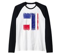France Thailand Half Flag French Thai Roots Raglan Baseball Tee
