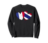 France Thailand Heart Flags French Thai Love Pride Sweatshirt