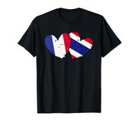 France Thailand Heart Flags French Thai Love Pride T-Shirt