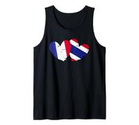 France Thailand Heart Flags French Thai Love Pride Tank Top