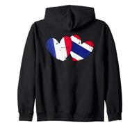 France Thailand Heart Flags French Thai Love Pride Zip Hoodie