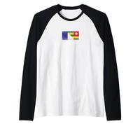 France & Togo Flags - French Togolese Raglan Baseball Tee