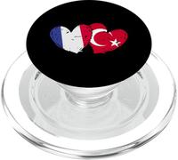 France Turkey Heart Flag Türkiye French Turkish Friendship PopSockets PopGrip for MagSafe