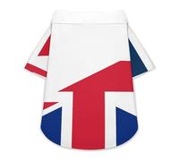France & UK Flag Funny Dog Shirt Button Down Cat Clothes Top for Small Medium Large Pet