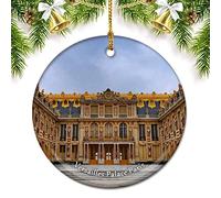 France Versailles Palace Paris Christmas Ornaments for Tree Ceramic Pendant Double Sided Ornament Decor Xmas Gifts Porcelain Travel Souvenirs