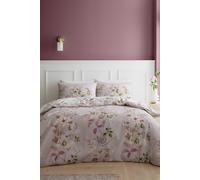 'Francesca Floral' 200 Thread Count Cotton Reversible Duvet Cover Set Bianca Pink Super King