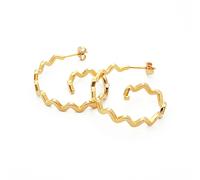 Francesca Spiral Zig Zag Hoop Earrings - Gold Vermeil LENAE Gold One Size