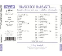 FRANCESCO BARSANTI: SONATE PER FLAUTO SOLO CON CEMBALO O VIOLONCELLO NEW CD