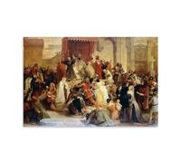 Francesco Hayez-Pope Urban Ii Preaching First Crusade in Square in Clermont Wall Art Posters Canvas Wall Art Decorative Bedroom Modern Home Print Picture Artworkss 12x18inch(30x45cm)