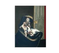 Francis Bacon print on Canvas Henrietta Moraes on a Blue Couch Poster abstract portrait wall art Famous paintings reproduction artwork wall decor Living Room Office42x30cm(17x12in) Frameless