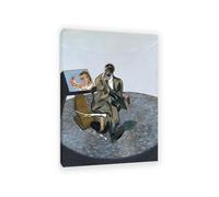 Francis Bacon print on Canvas Portrait of George Dyer in a Mirror Poster abstract portrait wall art Famous paintings reproduction artwork wall decor Living Room Office55x40cm(22x16in) Framed