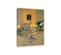 Francis Bacon print on Canvas Three Figures and Portrait Poster abstract portrait wall art Famous paintings reproduction artwork wall decor Living Room Office55x40cm(22x16in) Framed