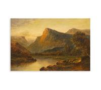 Francis E. Jamieson (1895-1950) - Early 20th Century Oil, View From The Valley Original Vintage Antique Artwork Poster Canvas Artwork Prints Rustic Farmhouse Decorations for Living Room Bathroom Bedro