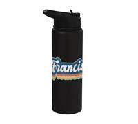 Francis First Name Boy Vintage Style 70s 80s Personalized Stainless Steel Insulated Water Bottle