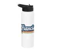 Francis First Name Boy Vintage Style 70s 80s Personalized Stainless Steel Insulated Water Bottle