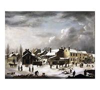 Francis Guy Winter Scene In Brooklyn Extra Large Art Print Wall Mural Poster Premium XL