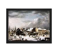 Francis Guy Winter Scene In Brooklyn Large Framed Art Print Poster Wall Decor 18x24