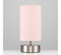Francis Pair of Brushed Chrome Dimmable Touch Table Lamps ValueLights Dusty Pink One Size