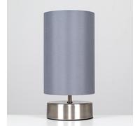 Francis Pair of Brushed Chrome Dimmable Touch Table Lamps with Bulbs ValueLights Silver One Size
