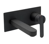 Francis Pegler Strata Wall Mounted Basin Mixer Tap Black Inc Click Waste