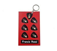 Francis Rossi Guitar Plectrum Gift Set | 6 Artist Plectrums | 1 Artist Keyring