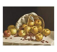 Francis Still Life Apples Chestnuts Basket Painting Large Wall Art Print Canvas Premium Mural