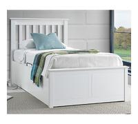 francis wooden ottoman storage single bed in white