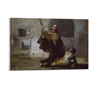 Francisco De Goya-Friar Pedro Clubs El Maragato with The Butt of The Gun Art Poster Canvas Painting Decor Wall Print Photo Home Mo