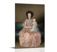 Francisco De Goya Paintings Wall Art Poster Prints La Comtesse D'Altamira Et Sa Fille María Agustina Picture Print Canvas Wall Paint Arts Decor Modern Home Artworks Gift Idea Frame 20x30inch(50x75cm)