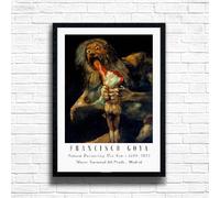Francisco de Goya - Saturn Devouring His Son print, Famous classic paintings, Iconic painters art work, A4 / A3 Home Decoration Wall Art Deco, Frame options available (A3 Framed (Black))