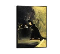 Francisco Goya Wall Art Reproduction Famous Paintings The Devil's Lamp Giclee Print on Canvas Artwork for Living Room Bedroom Home Wall Decor 42x30cm(17x12in) Black Framed