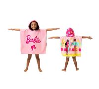 Franco Barbie Kids Beach/Pool/Bath/Camping Hooded Towel Poncho 24" X 22", Absorbent Cotton Cover up, (100% Official Licensed Barbie Product), Large