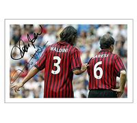Franco Baresi & Paolo Maldini Signed 12x8 Inch Photo Print With Pre Printed Signature AC Milan Soccer Autograph Gift