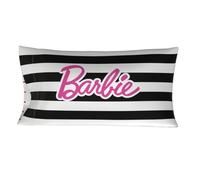 Franco Collectibles Barbie Movie Black & White Striped Beauty Silky Satin King Size Pillowcase Cover 20x36 for Hair and Skin, (Officially Licensed Product)
