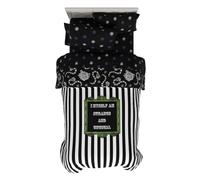 Franco Collectibles Beetlejuice Striped Bedding 4 Piece Super Soft Comforter and Sheet Set, Twin, (Officially Licensed Product)