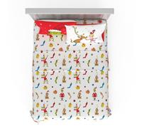 Franco Collectibles Dr. Seuss The Grinch Holiday & Christmas Bedding Super Soft Microfiber 4 Piece Queen Sheet Set, (Officially Licensed Product)