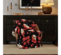 Franco Collectibles Friday The 13th Jason Halloween Throw Blanket, Super Soft Cozy Plush Bedding, 50" x 70", (Officially Licensed Product)