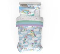 Franco Collectibles My Little Pony Classic Retro Rainbow Bedding 5 Piece Super Soft Comforter and Sheet Set with Sham, Twin, (100% Official Licensed Product)