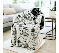 Franco Collectibles Peanuts Snoopy Bedding Soft Cozy Chic Dreams Feather Knit Intarsia Throw Blanket, 50 in x 60 in, (Officially Licensed Product)