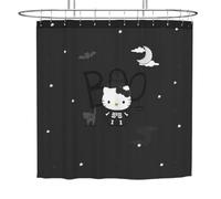 Franco Collectibles Sanrio Hello Kitty Skeleton Halloween Bath Microfiber Shower Curtain, 72x72, (Officially Licensed Product)