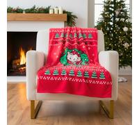 Franco Collectibles Sanrio Hello Kitty Ugly Sweater Christmas Blanket, Super Soft Holiday Cozy Plush, 70 in x 50 in, (Officially Licensed Product)