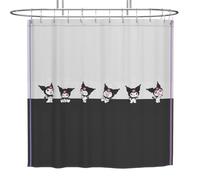 Franco Collectibles Sanrio Kuromi Bath Microfiber Shower Curtain, 72x72, (Officially Licensed Product)