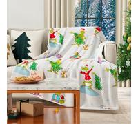 Franco Collectibles The Grinch by Dr. Seuss Holiday Christmas Super Soft Cozy Plush Throw, 40 in x 50 in, (Officially Licensed Product)