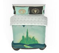 Franco Collectibles Wicked Elphaba and Glinda Bedding 5 Piece Super Soft Reversible Comforter and Sheet Set, Full, (Officially Licensed Product)